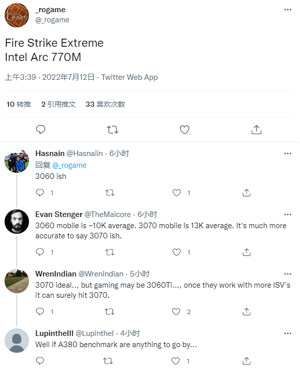 英特尔arc a770m显卡wddm 3.1驱动测试成绩曝光(图2) 1.png