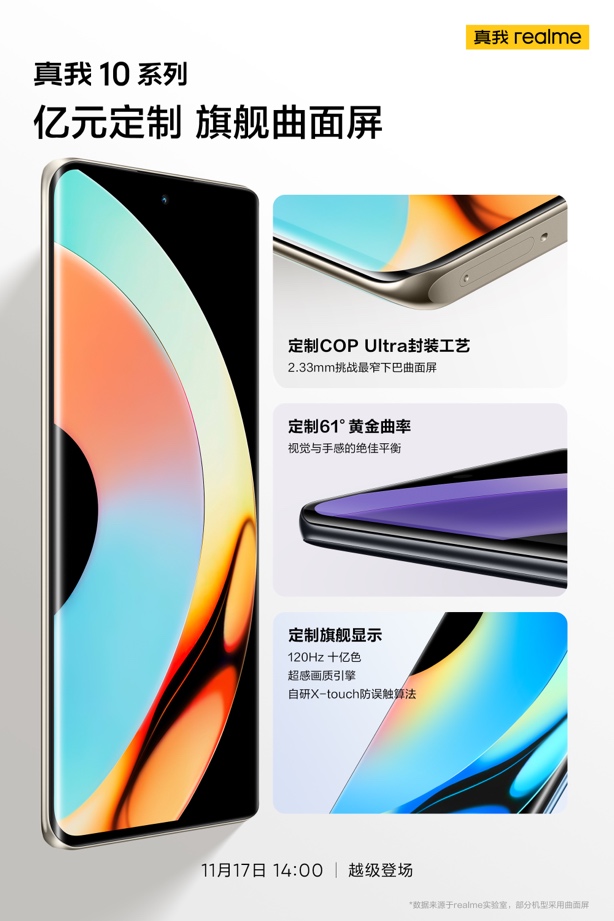 realme影像体验越级！真我10系列将搭载亿级像素主摄