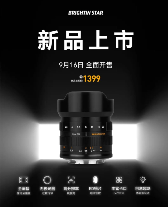 新品发布:星曜11mm f2.8鱼眼镜头震撼上市(图1)
